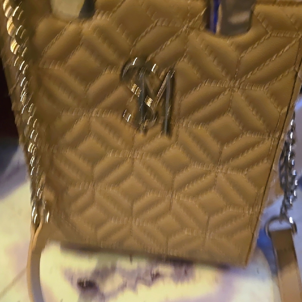 Designer Quilted Tan Shoulder Bag